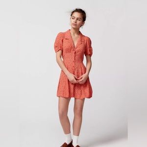 UO Crowley Collared Floral Mini Dress Size L NWT